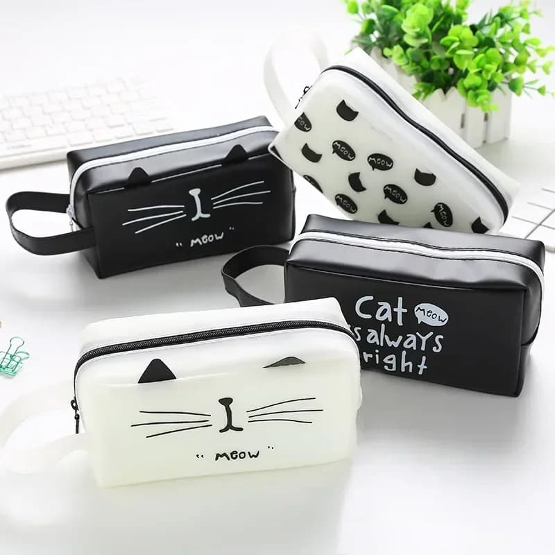 Borsa per cosmetici da viaggio per gatti carini da donna Borsa per trucco impermeabile Borsa per il lavaggio Astuccio per studenti Borsa da toilette stile tote