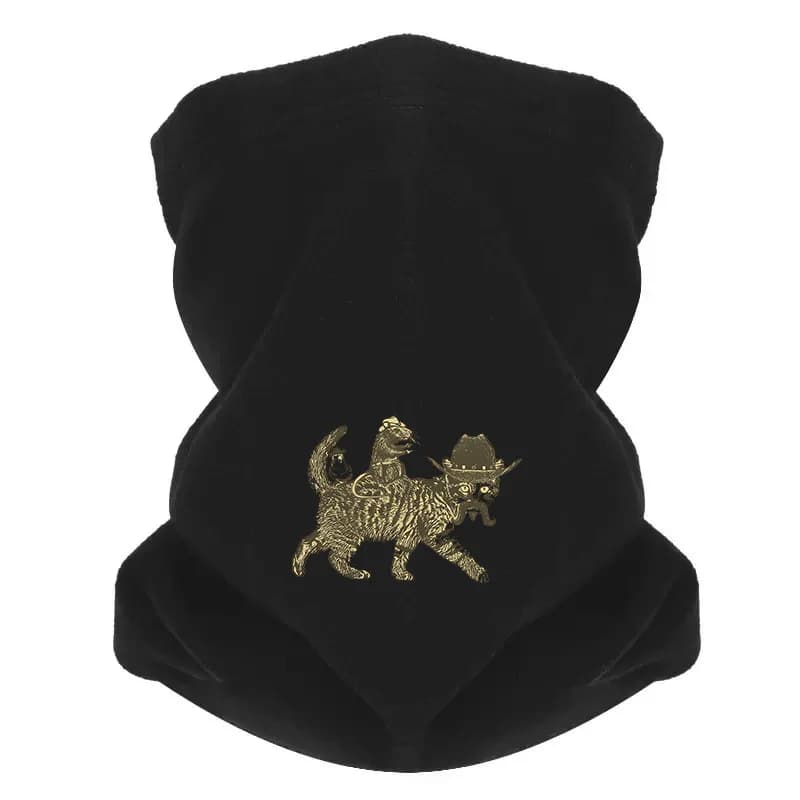 Cowboy gatto che cavalca roditore, birdwatching Uomo Sciarpa antivento Maschera Ghetta per il collo Cappello Berretto da donna Copricapo All'aperto Tenere al caldo Inverno Mult