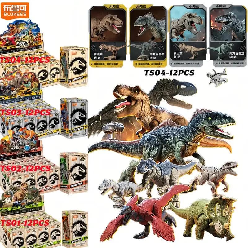 BLOKEES Jurassic World Jurassic Park Dinosauri TERRAVENTURE Scatola cieca Giocattoli Modello assemblato Action Figure Raccogliere giocattoli