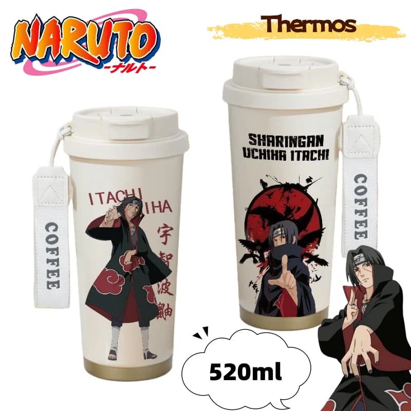 Nuovo Naruto Uchiha Itachi Creativo Retro Anime Merchandise Tazza termica in acciaio inossidabile Tazza d'acqua per cartoni animati semplice e personalizzata
