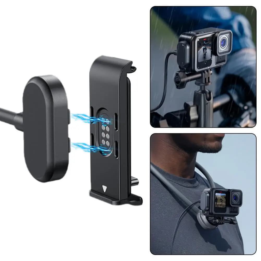 Per GoPro13 Accessori Caricatore magnetico Cavo di ricarica compatibile HERO12/11/10/9 Contacto Kit cavo di alimentazione coperchio porta magnetica