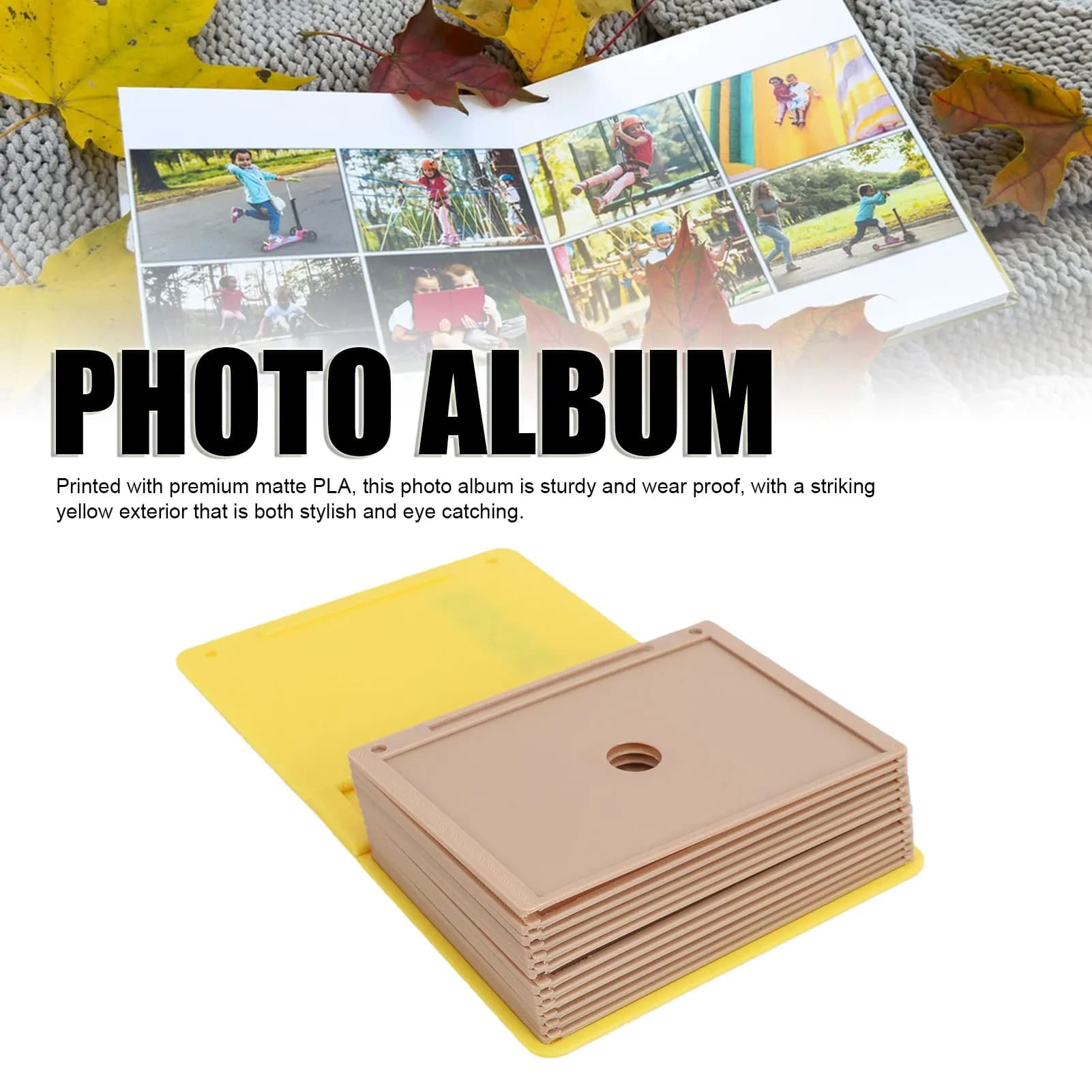 Album Fotografico Scorrevole Stampabile in 3D, in ABS, Modello 2026, Contiene 12 Foto 6x5 Pollici, per Famiglia, Matrimonio, Bambini