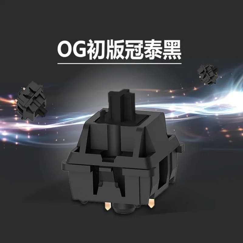Switch Greetech OG Black 60g Linear Pre-Lubrified to 5 Pin Hot-Swap with POM Stem for MX Mechanical Keyboard