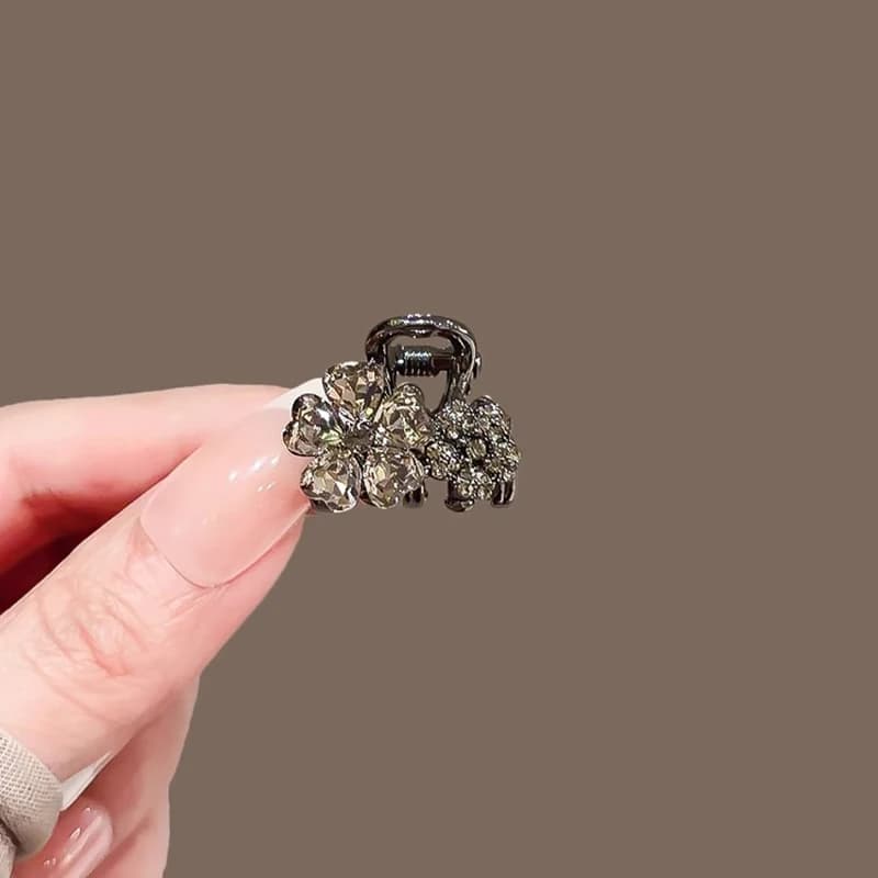Exquisite Strass Flower Small Hair Clip High-end Women's Chestnut For Side Hair Accessories Fashion Korean Style