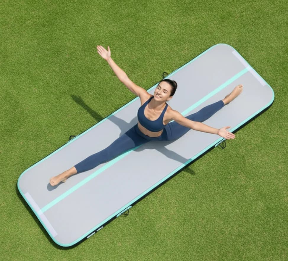 Tappetino per pista d'aria per yoga, esercizio da palestra antiscivolo personalizzato con logo per allenamento antiscivolo durevole ed ecologico