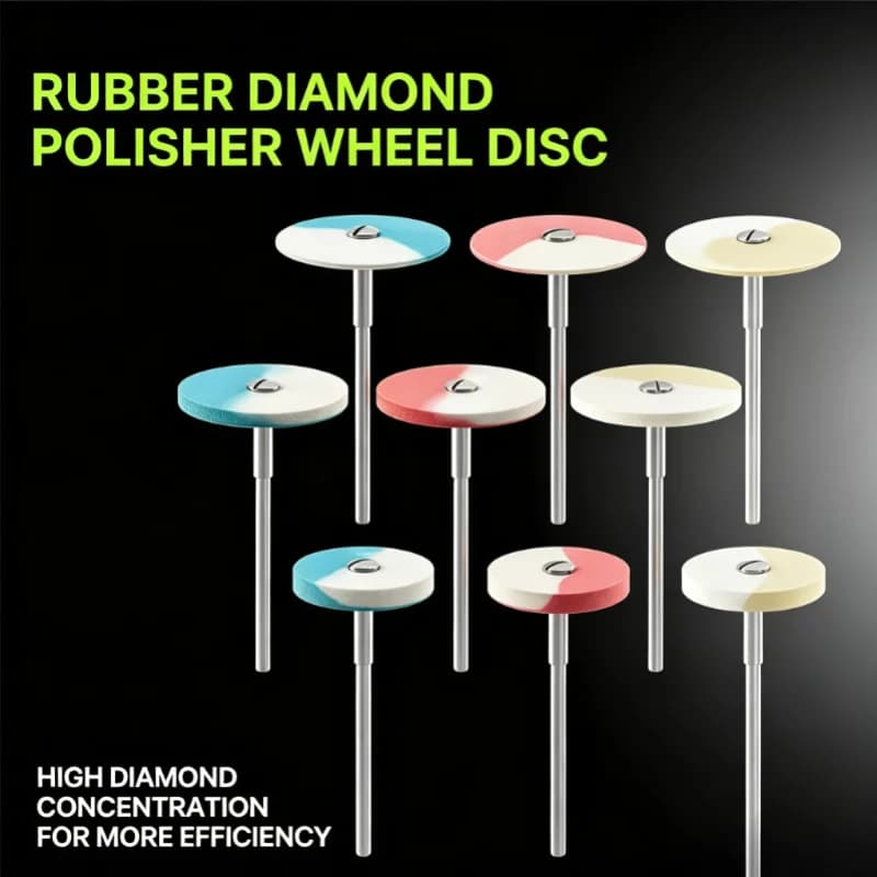 Rubber Diamond Polisher Wheel Disc Set High Diamond Concentration For Nail Art Jewelry Metal Polish