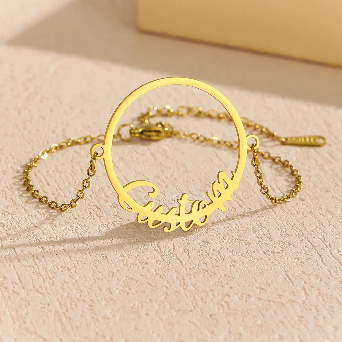 Anelli rotondi minimalisti in acciaio inossidabile Personalizza braccialetti con nome personalizzato per donna Uomo Bracciale regolabile Regali di San Valentino