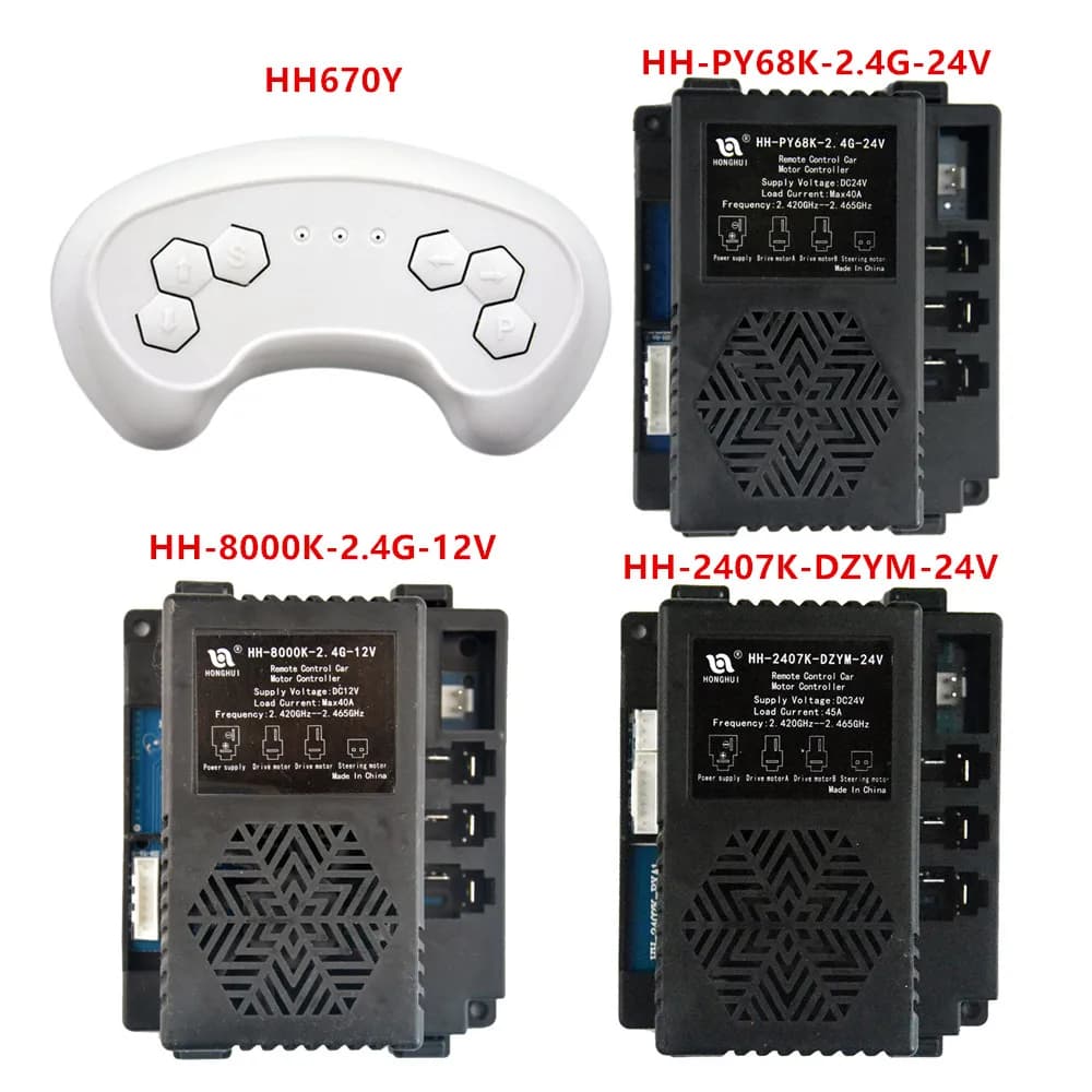 Trasmettitore ricevitore telecomando 2.4G per auto elettrica per bambini HH-PY68K-2.4G-24V, controllo HH-8000K-2.4G-12V/HH-2407K-DZYM-24V