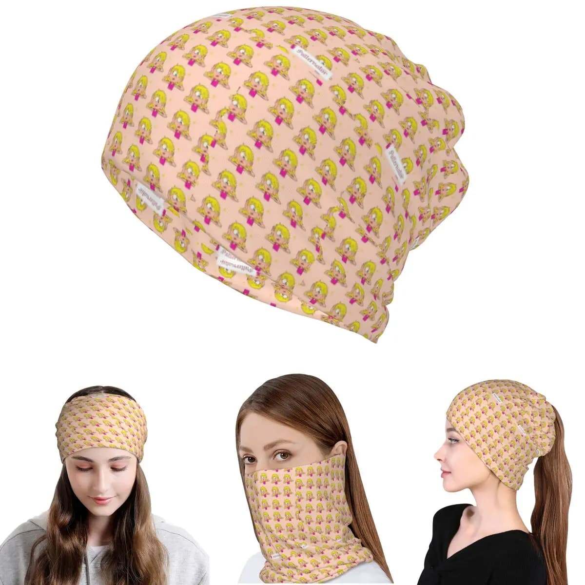 Lizzie Mcguire Cartoon Bandana Neck Cover Face Scarf Warm Cycling Scarf Beanies Hat for Men Women Adult Washable