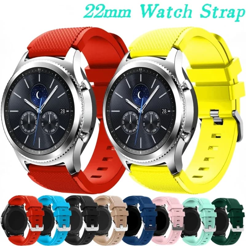 Cinturino in silicone da 22 mm per Samsung Watch 3 45mm Gear S3 Amazfit GTR 4 cinturino sportivo per Huawei Watch 5/4/3/GT4-3-2 Pro cintura