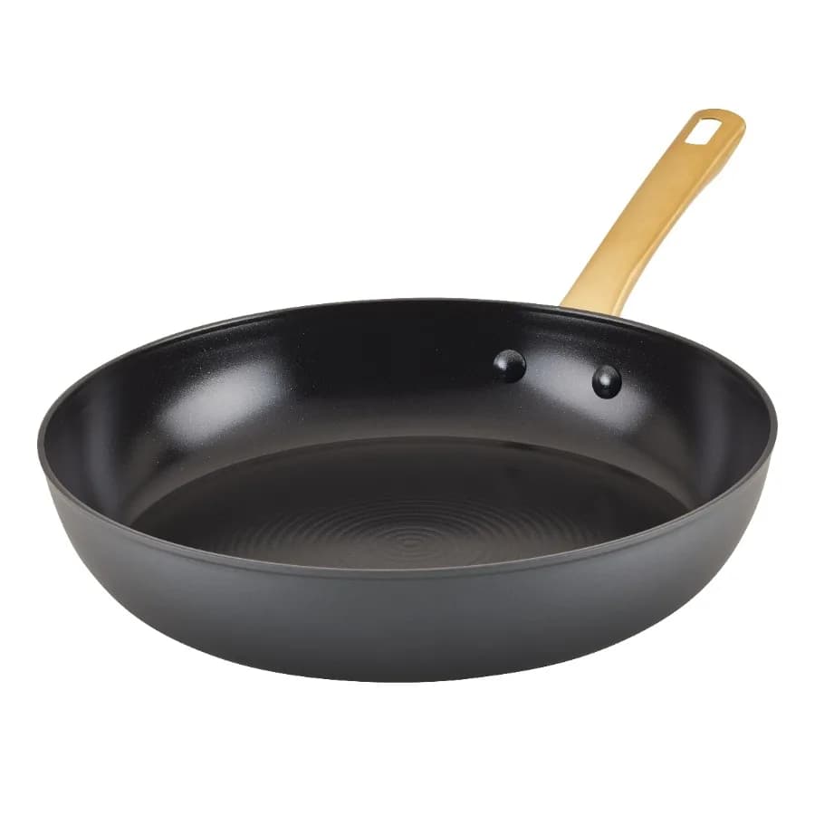 Forged Induction 12.25 Inch Ceramic Nonstick Frying Pan Dishwasher Safe and Oven Safe to 500°F Black