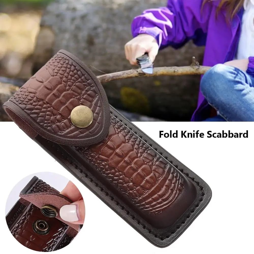 Pocket Hunt Outdoor Equipment porta fodero in pelle Camp Outdoor Carry Flashlight Case Belt Loop Case Fold Knife Tool