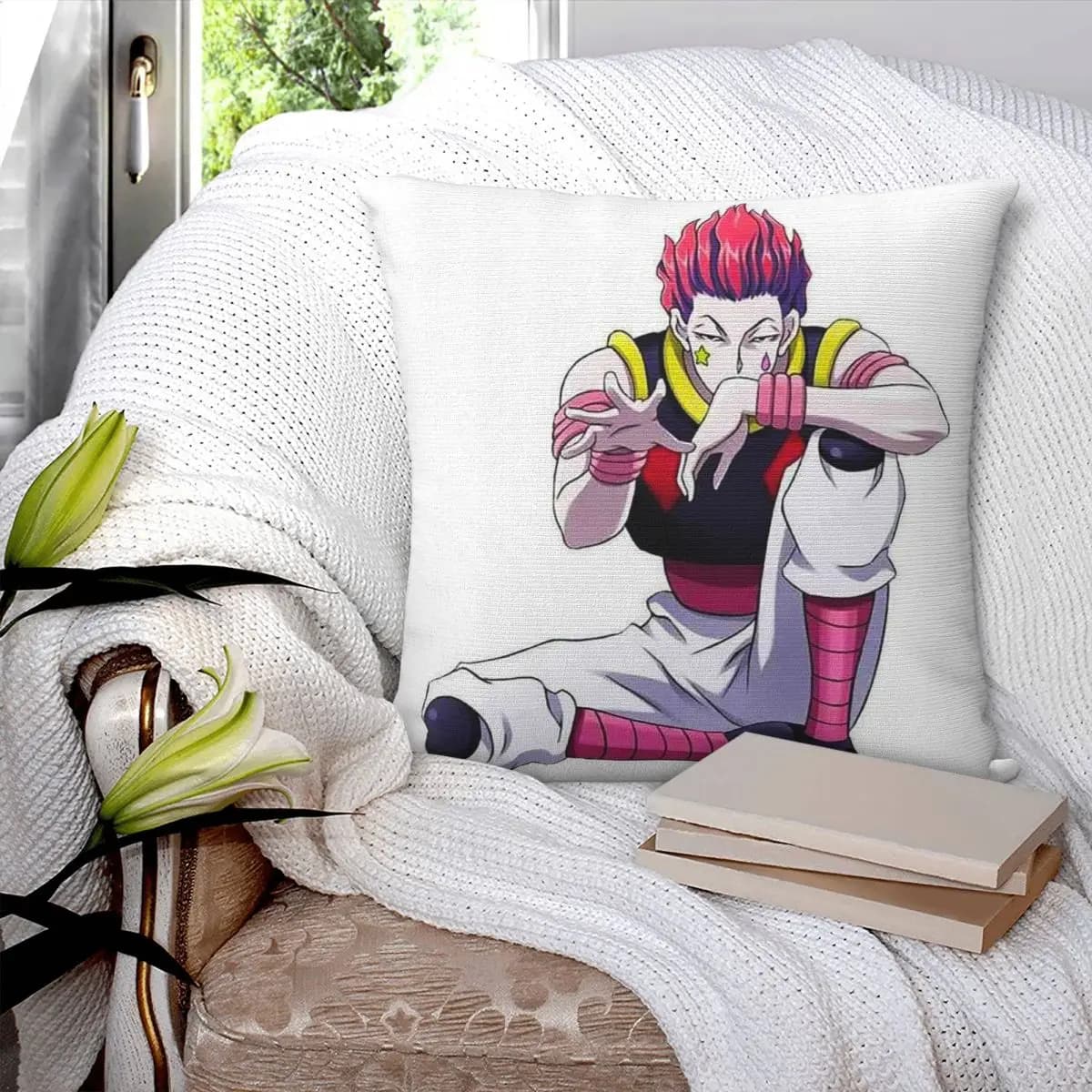 Hisoka Anime Hunter X Hunter Federa quadrata Federa per cuscino Federa per cuscino per divano di casa Soggiorno