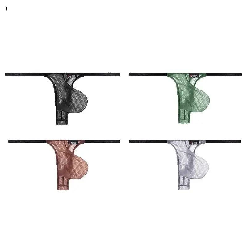 Men's Low-Waist Ice Silk Thong Underwear Ultra-Thin Transparent T-Back Sexy Fitness Sportswear Seamless Quick-Dry Youthwear