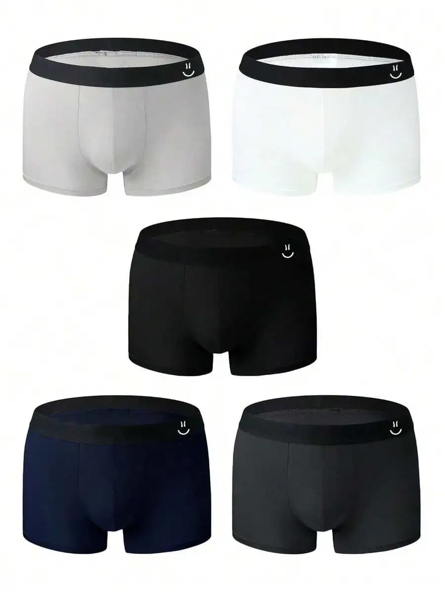 Mens Breathable Boxer Briefs 5 Pack Soft Cotton Blend Underwear