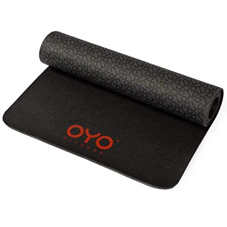 Tappetino per Esercizi/Yoga in PVC, Reversibile, Bicolore Grigio/Nero, Antiscivolo, Spessore 6mm/1/4 di Pollice