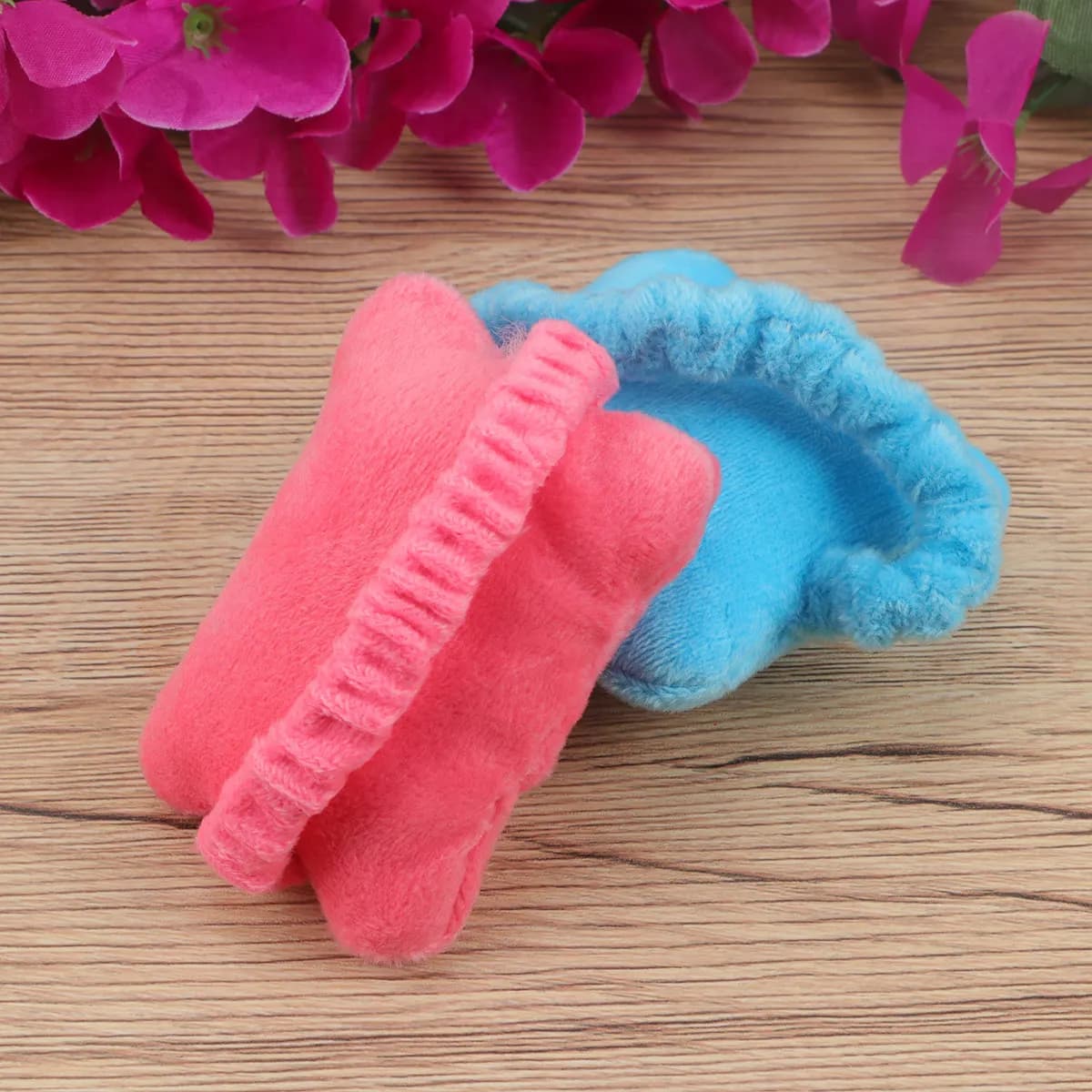 2 Pezzi Supporto Polso per Mouse, Cuscinetto Polso Mouse Anti-Smarrimento, Cinturino Polso Indossabile, Cuscino Mano Mobile Super Morbido in Lana Cristallo e Cotone PP