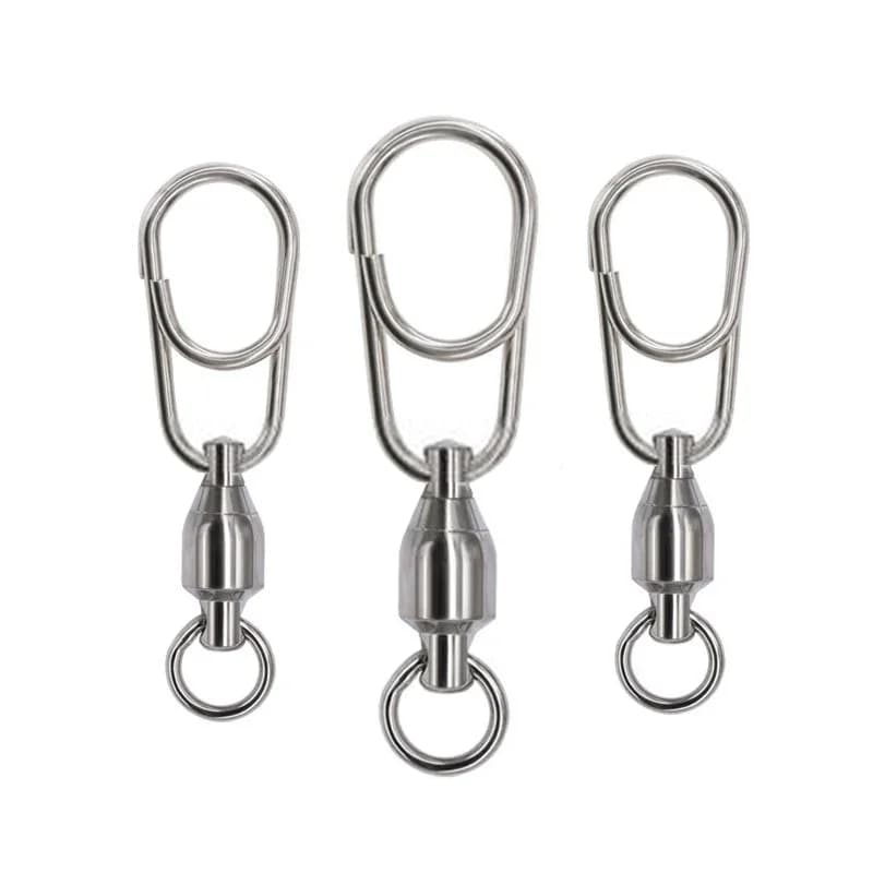 Solid Ring Connector Swivel With Stainless Steel Fishing Ball Bearing 20 Pieces Freshwater Fishing in Salt Water for Trailer bait