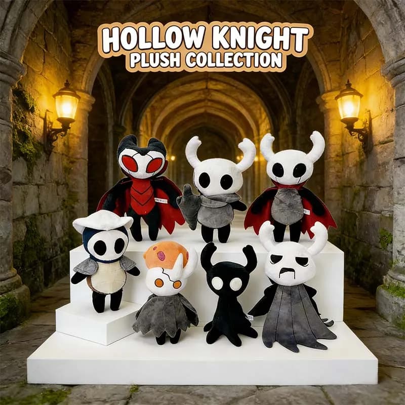 Peluche Hollow Knight, Morbido Pupazzo Imbottito, Personaggio del Gioco Cartoon, Oggetto da Collezione per Ragazzi, Regalo di Compleanno o Festività