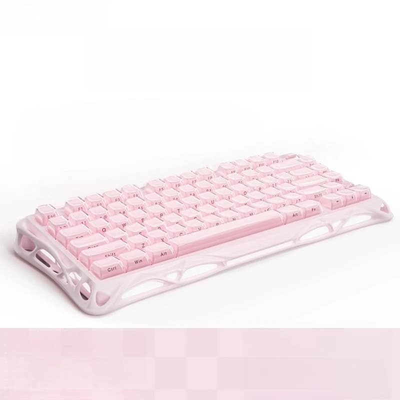 Pink Transparent Mechanical Keyboard High-value Set Multi-device Switching Gift Box