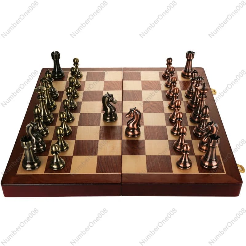 Set di Scacchi Professionale, Scacchiera Pieghevole in Legno Formato Torneo con Pezzi Grandi, Confezione Regalo di Lusso per Adulti e Bambini