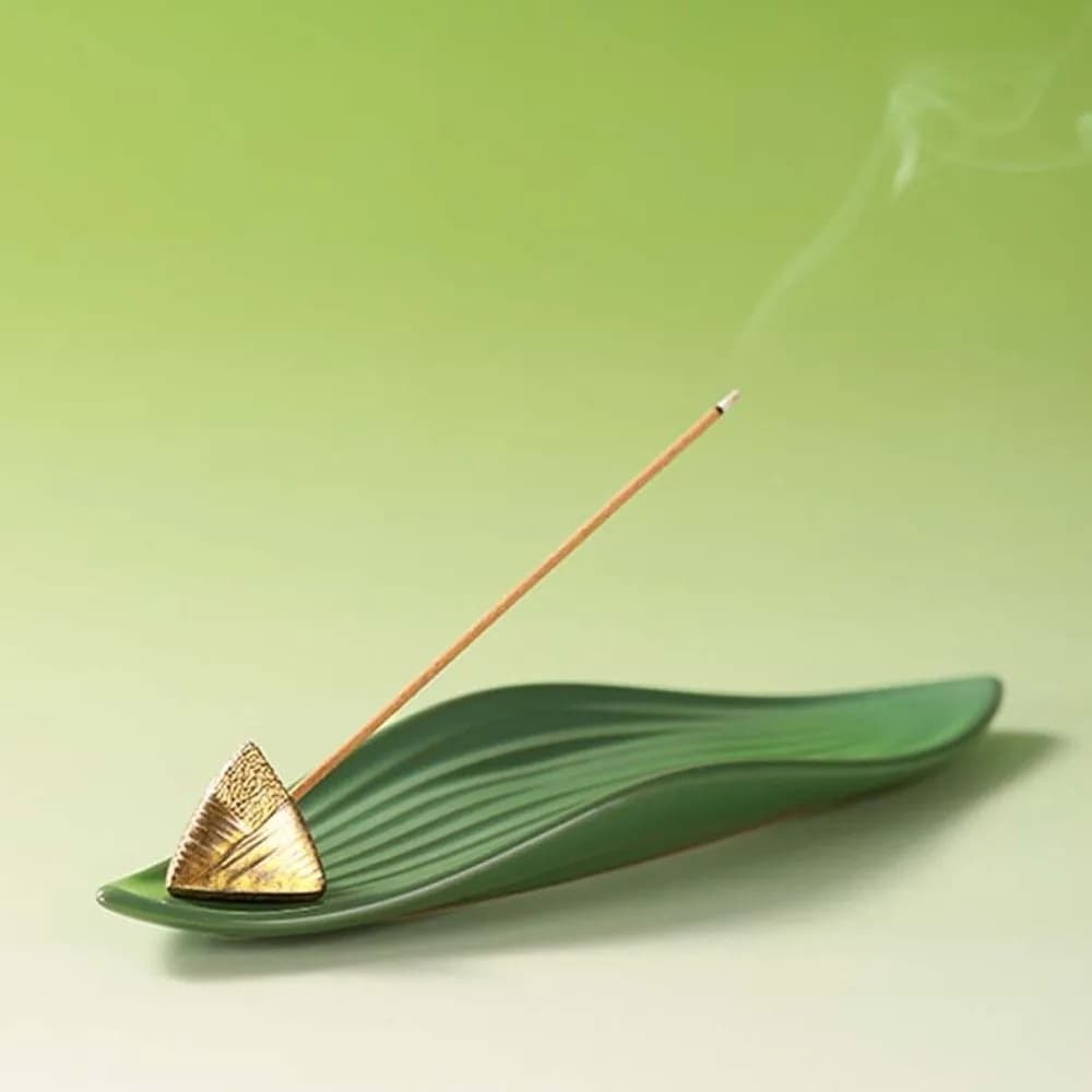 Portaincenso a Forma di Barca Zongzi Mini con Base a Foglia di Zongzi, Bruciatore per Bastoncini d'Incenso, Ornamento Tradizionale Robusto per Aromaterapia