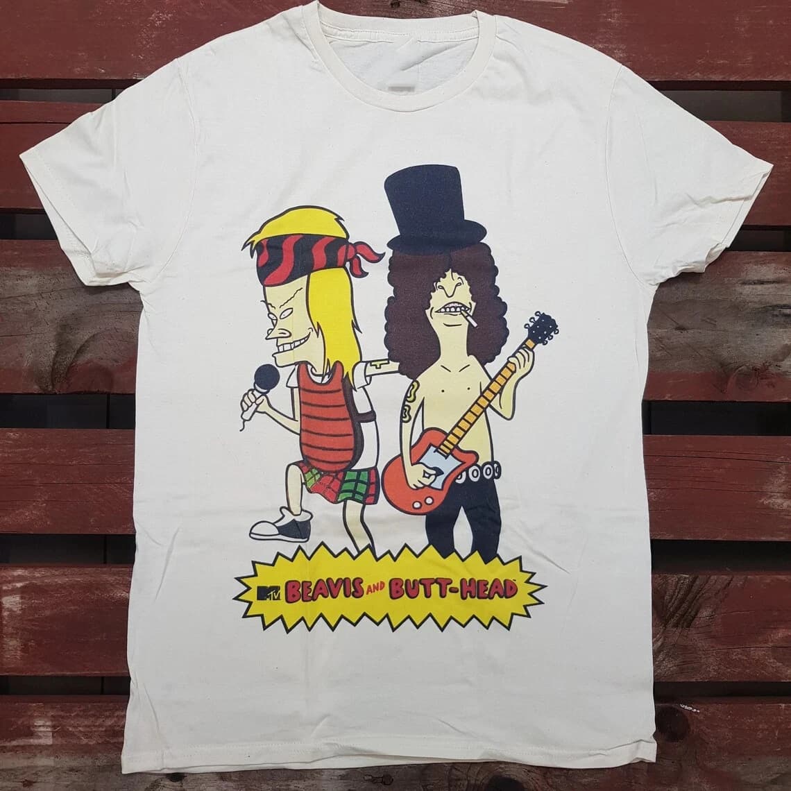 New 2026 GNR & Beavis Butt-Head Humor Slash Graphic Cotton Unisex T-Shirt Summer Y2k Hip-hop Men Soft Short Sleeve Tshirt
