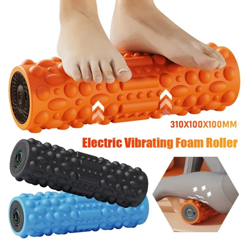 Rechargeable Electric Vibrating Foam Roller Yoga Pilates Muscle Deep Tissue Relaxation Massage Column