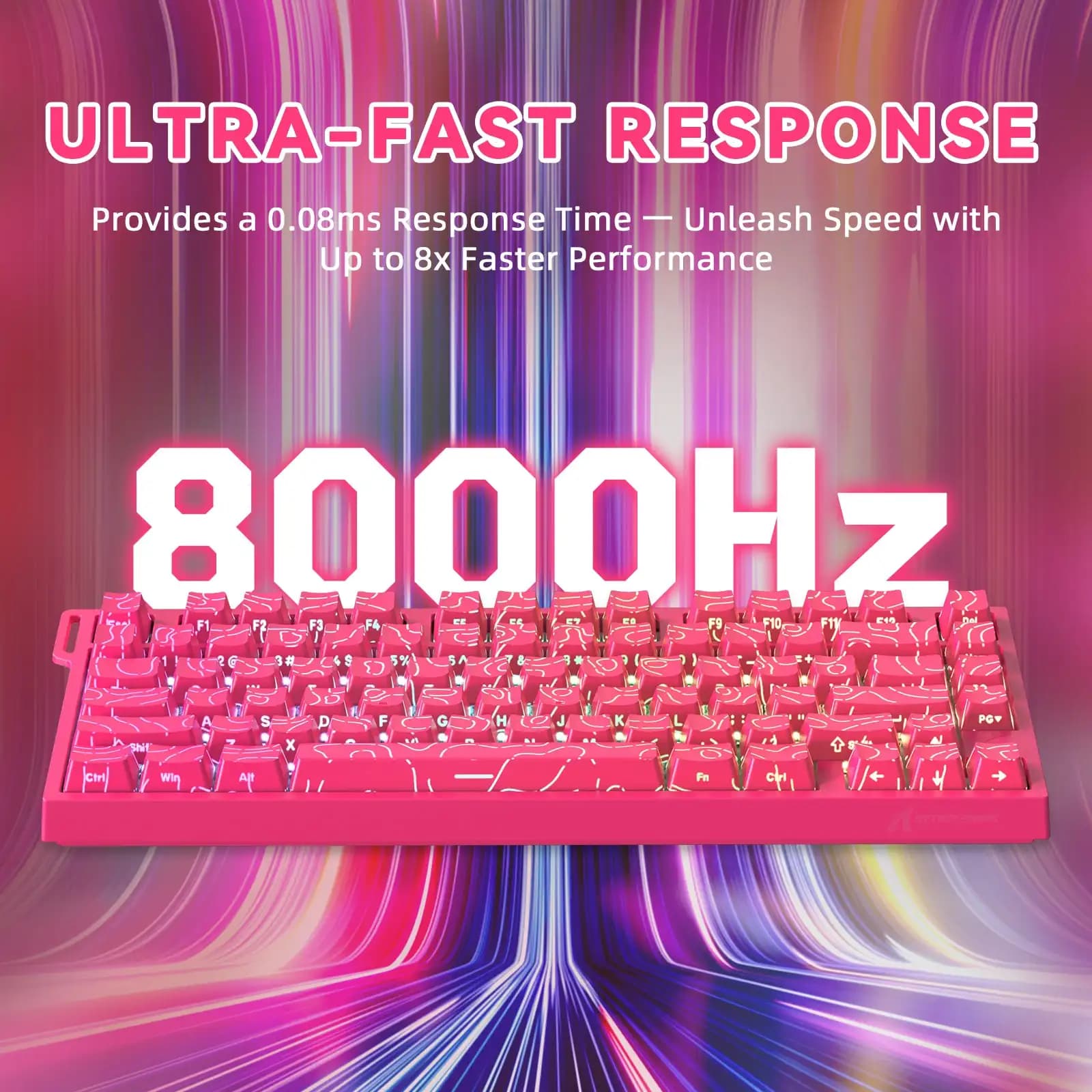 ATTACK SHARK R82HE Tastiera ad Alte Prestazioni con Asse Magnetico, Frequenza 8K, Latenza 0,08ms, Precisione RT 0,005mm, Layout 75%, Cinque Strati