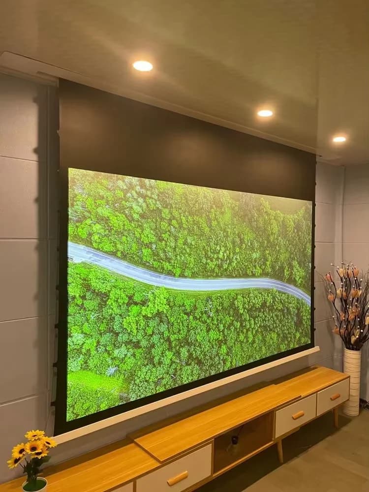 Schermo per proiettore elettrico automatico a soffitto in cristallo nero per home cinema