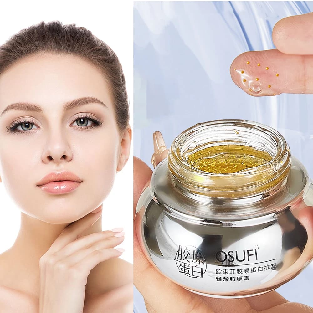 OSUFI Collagene Antirughe Crema al collagene giovanile Anti Invecchiamento Crema viso idratante elastica per il viso Prodotti coreani per la cura della pelle