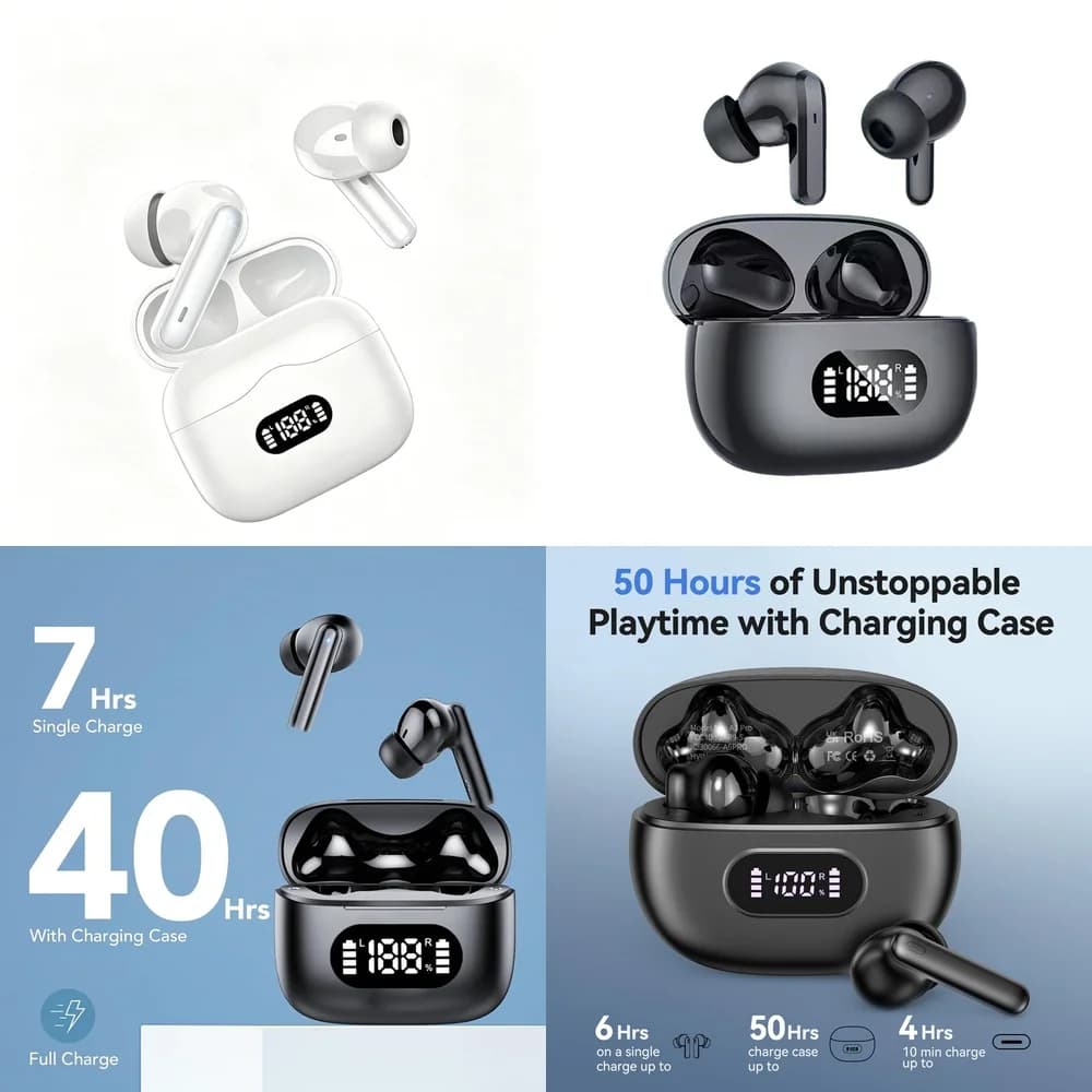 New BT 5.4 TWS Wireless Earphones In-ear Stereo Music Earbuds LED Power Display Waterproof Sports Gaming Headset For All Phone