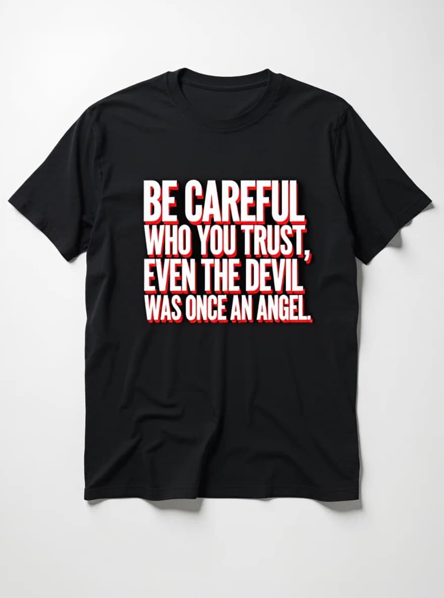 T-shirt da uomo "Be Careful Who You Trust" - 100% cotone con stampa rossa (S-XXXL) T-shirt estiva casual
