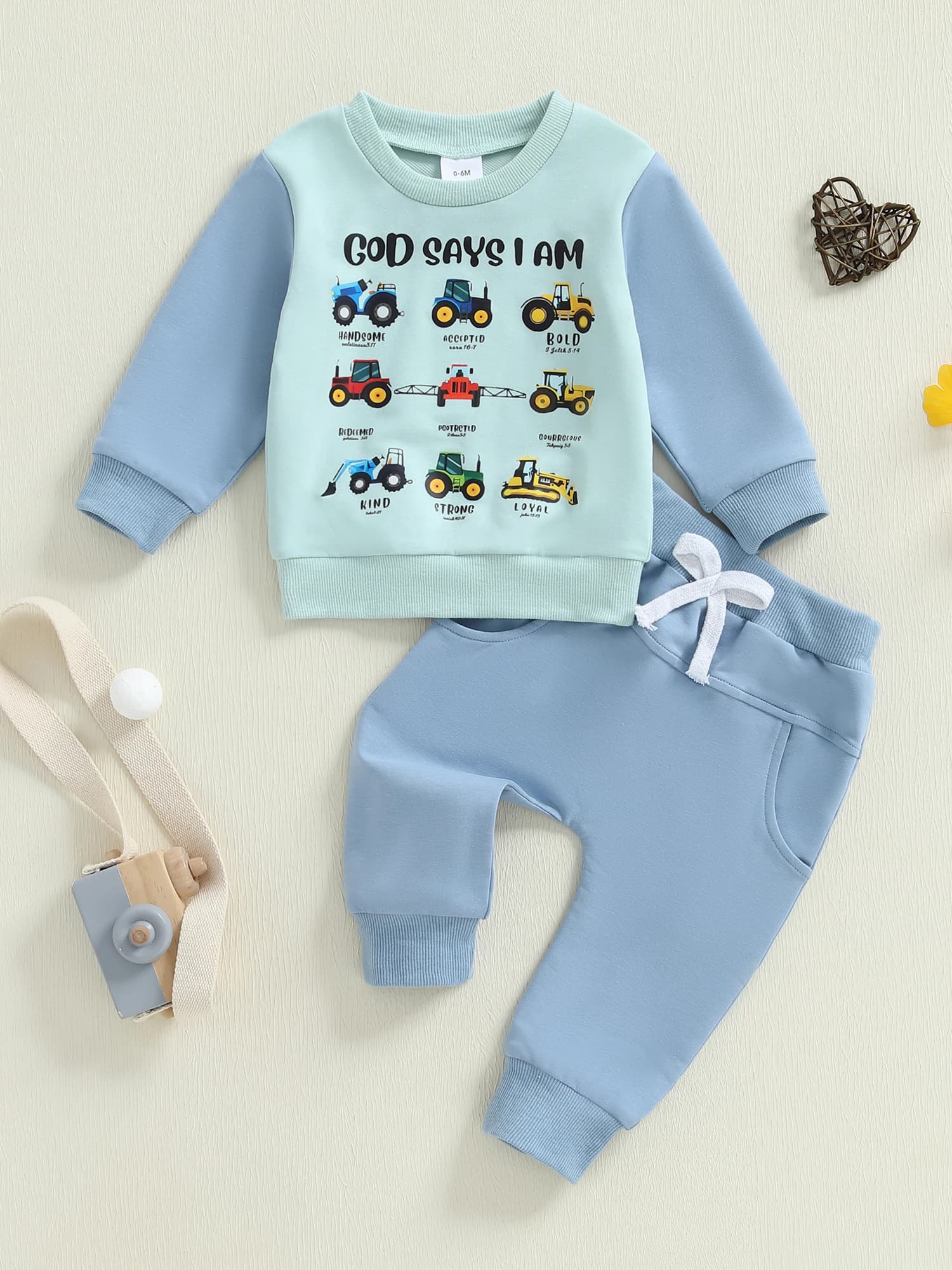 Kids winter outfits with snowflakes print, hooded jacket, fleece lined pants, 2-piece set for cold season style