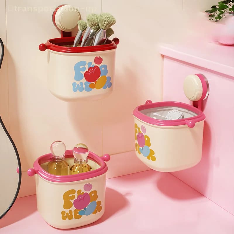 Pattumiera portatile con ventosa, pattumiera sospesa a parete, cestino per rifiuti, per ufficio, soggiorno e camera da letto