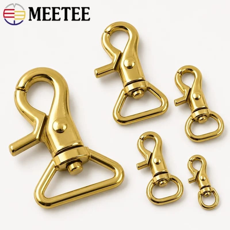 2/5/10/20Pcs 11-25mm Brass Swivel Snap Hook Handbag Detachable Shoulder Strap Clasp Crossbody Webbing End Connector Bag Hardware