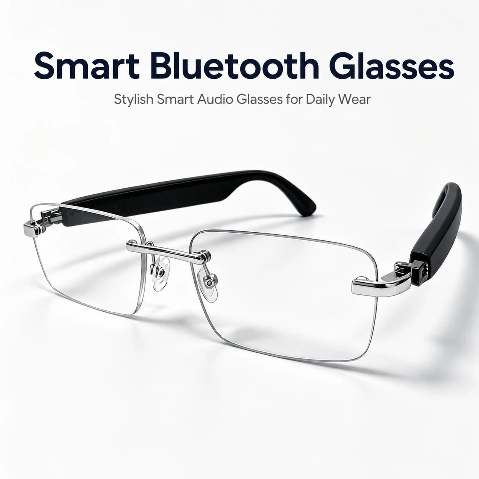 Bluetooth Smart Sunglasses, Photochromic Smartglasses and Open Ear Audio Glasses with Dual Mics for Calls and Outdoor Use