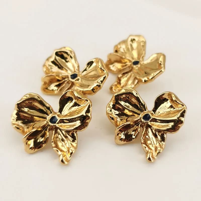 24mm Gold Metal Flower Buttons for Coat Dress Jacket DIY Sewing Craft Supplies Premium Fashion Accessories Sewing Buttons 6pcs