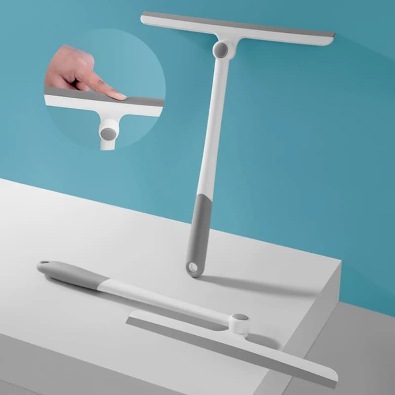 Spatola per doccia girevole a 360 gradi, raschietto per tergicristallo, con supporto in silicone, raschietto per specchio da bagno