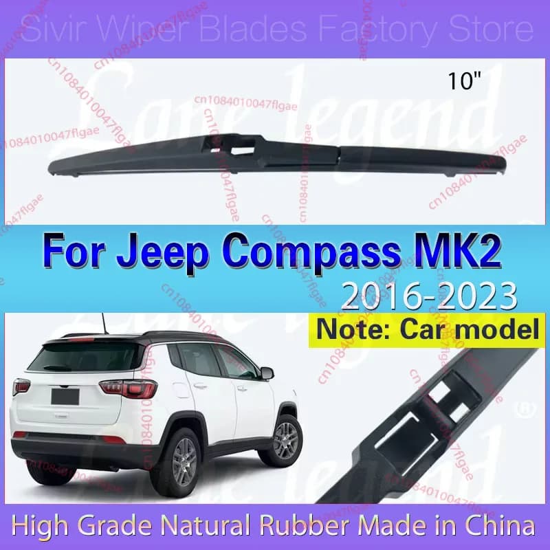 10" Rear Windshield Windscreen Washer Wiper Blade For Jeep Compass MK2 2016 2017 2018 2019 2020 2021 2022 2023 Car Accessories