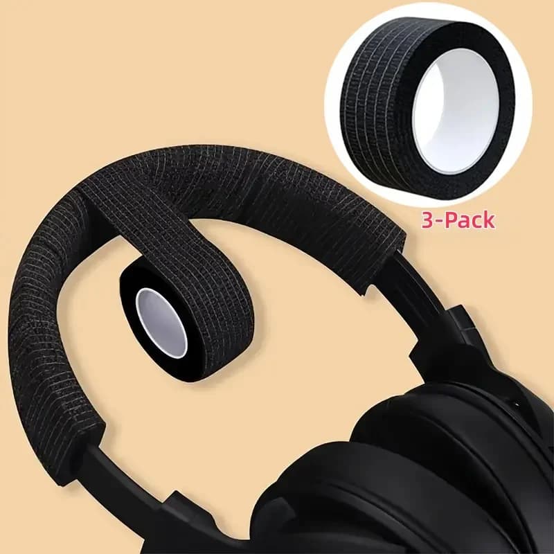 Pack of 3 Protective Taps Strapable for Archer Headphones, Anti-Aging Reparation Strip for Over-Ear Headphones, Resistant Fiber Material