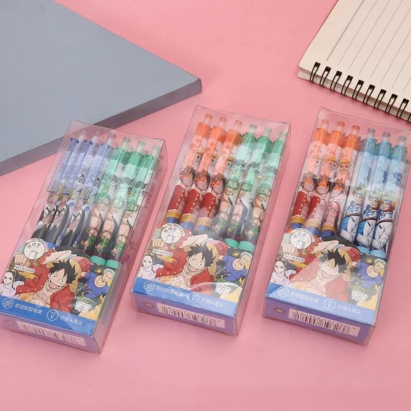 Penna Gel Anime One Piece con Stampa di Personaggi Cartoon, Inchiostro ad Asciugatura Rapida 0.5mm, Penna a Sfera Retrattile per Scuola e Ufficio, Vendita all'Ingrosso