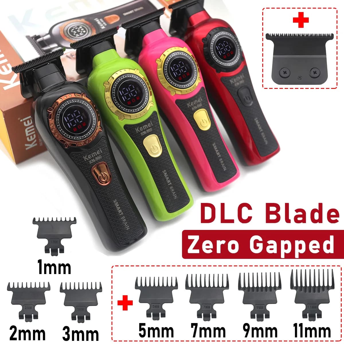 Kemei KM-999 Professional Hairdresser Electric Haircuts Oil Head Push Digital Display LCD Haircut Barber Machine For Men