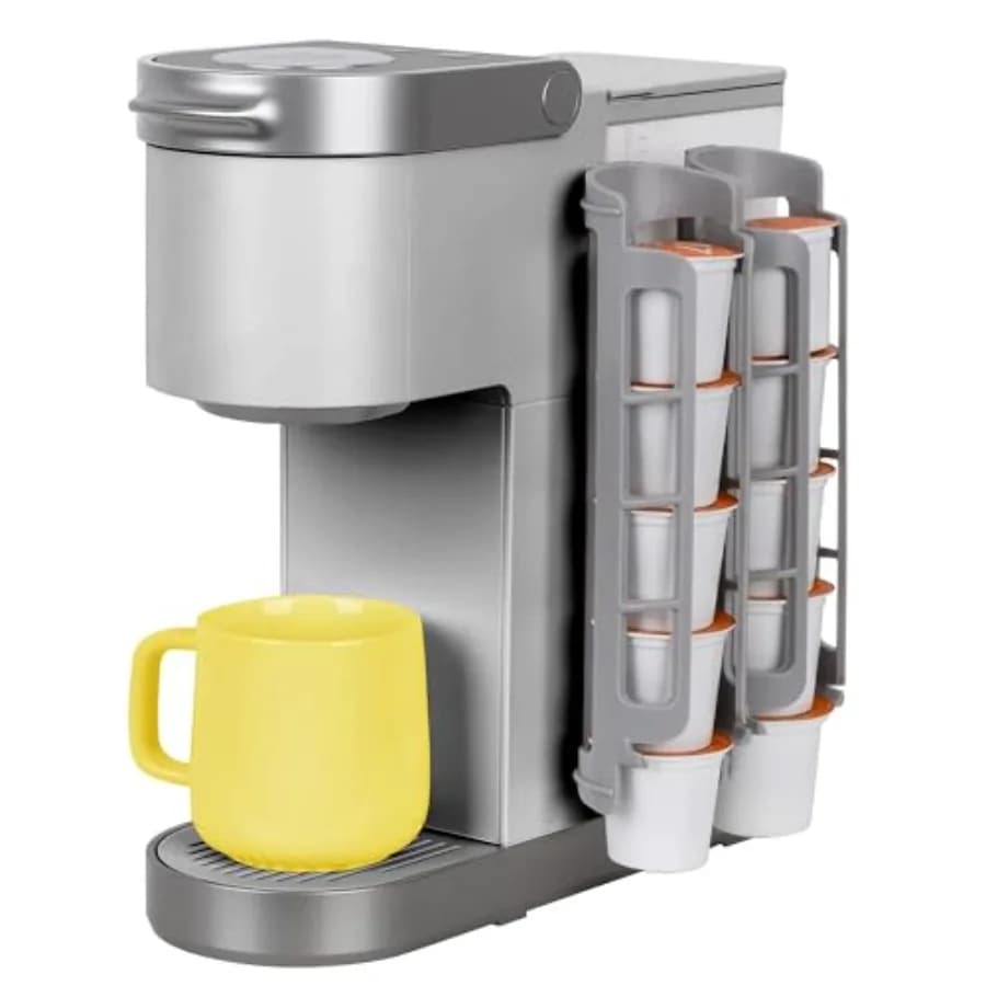 Coffee Pod Holder Side Mount K Cup Pods Dispenser compatible with Keurig Coffee Makers, Perfect for Small Counters