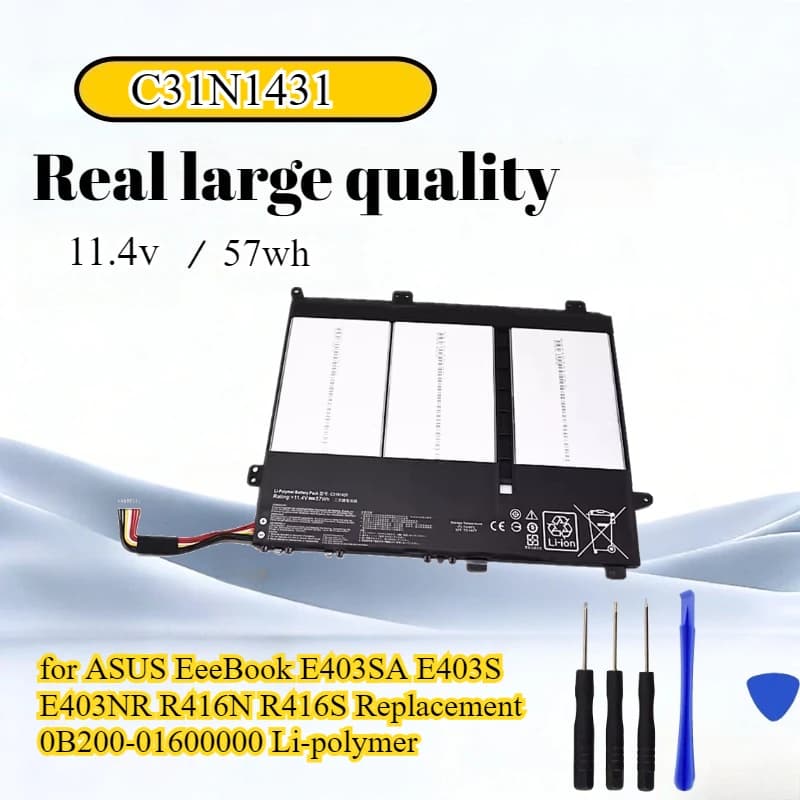 C31N1431 Batteria 11,4 V 57 Wh per ASUS EeeBook E403SA E403S E403NR R416N R416S Sostituzione 0B200‐01600000 Polimeri di litio con strumenti