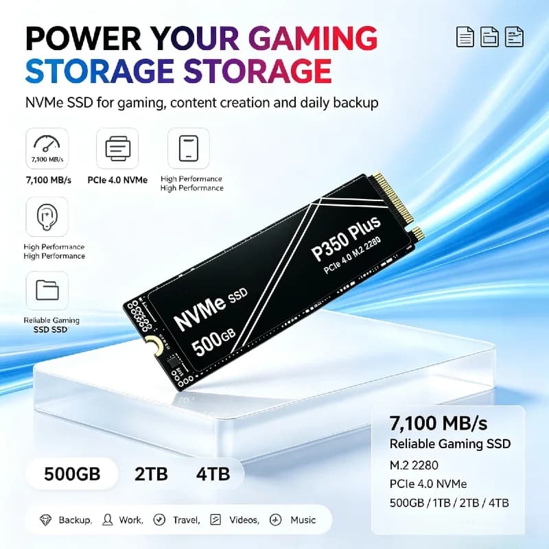P350 PLUS 1TB 2TB 4TB Portable PCIe Gen NVMe High Speed External SSD for Gaming PC Laptop PS5 Storage Max Unit Pro