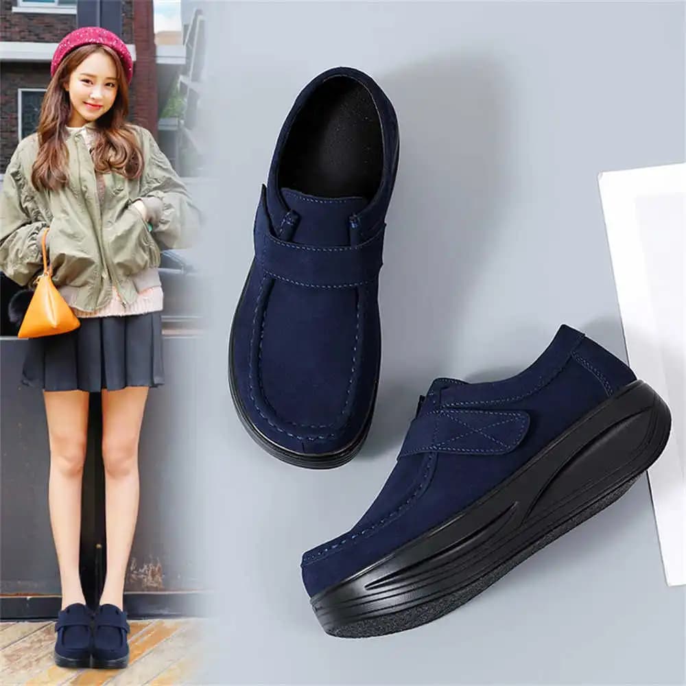 Women's Blue Running Shoes with Dark Blue Plateau Gymnastics Shoes Mocasin Casual Sports Sneakers High Tech Top Sale Tents