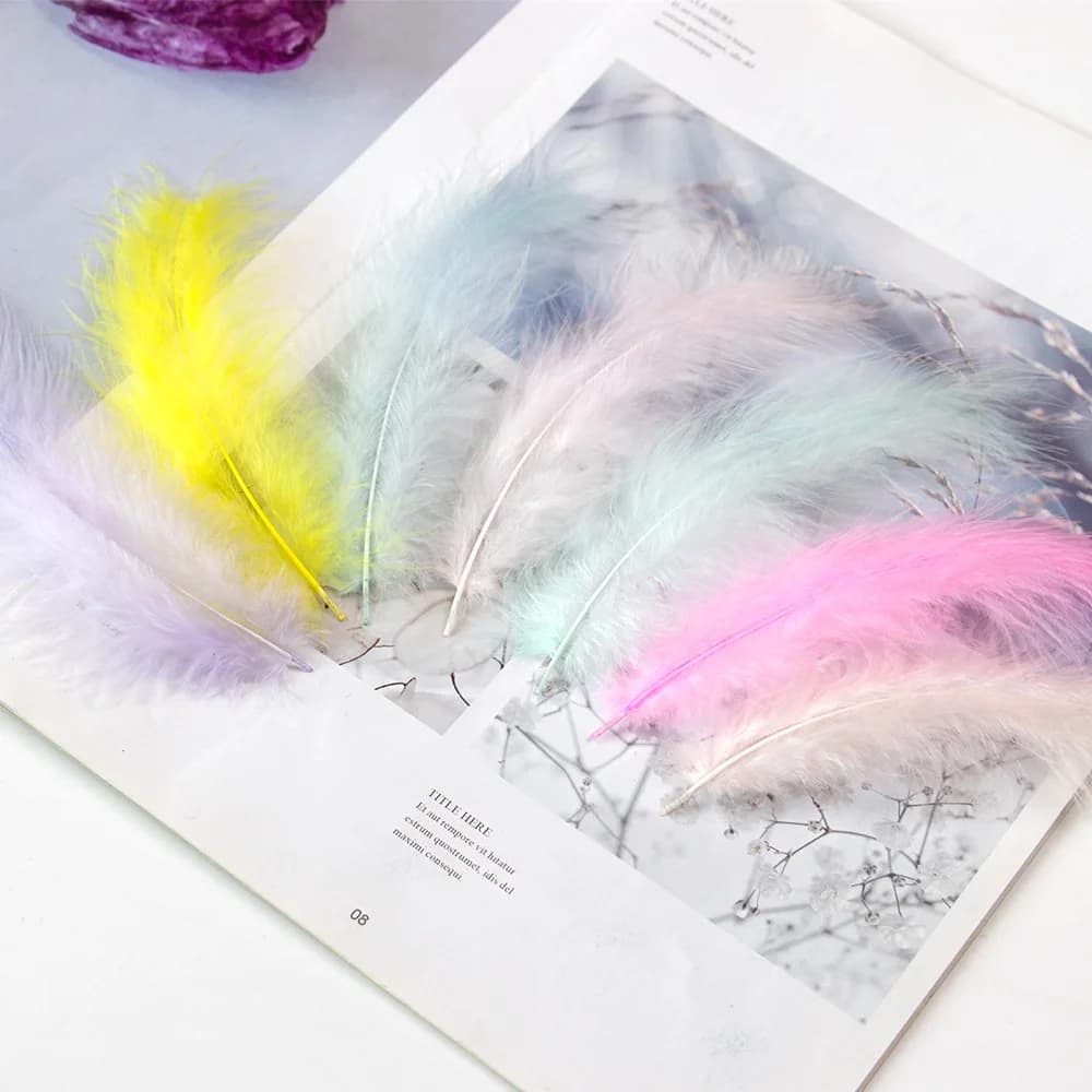 50Pcs Fluffy Marabou Turkey Feathers 10-15cm for Crafts Dream Catcher Feather Jewelry Decor Soft Plumes Wedding Party Accessorie