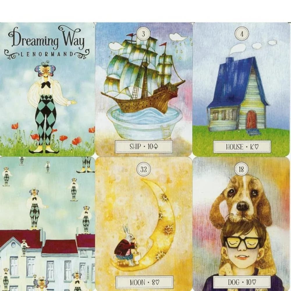 Dreaming Way Lenormand Oracle Deck Guide Card Gioco da tavolo Tavolo da divinazione del destino magico