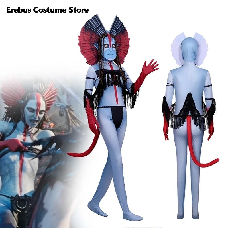 Halloween Avatar Varang Costume Cosplay Donna Tuta Na'vii Gioco di ruolo PandoraClothes Fire Ash Movie Tv Carnevale Abbigliamento Corona